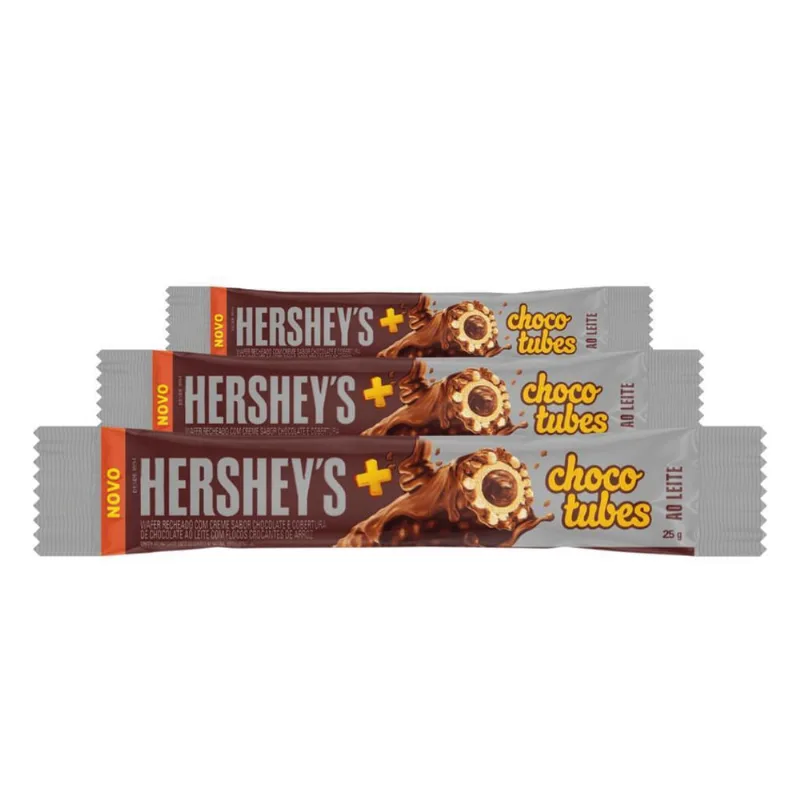 Chocolate Hersheys 3 Unidades 25G Chocotubes Ao Leite