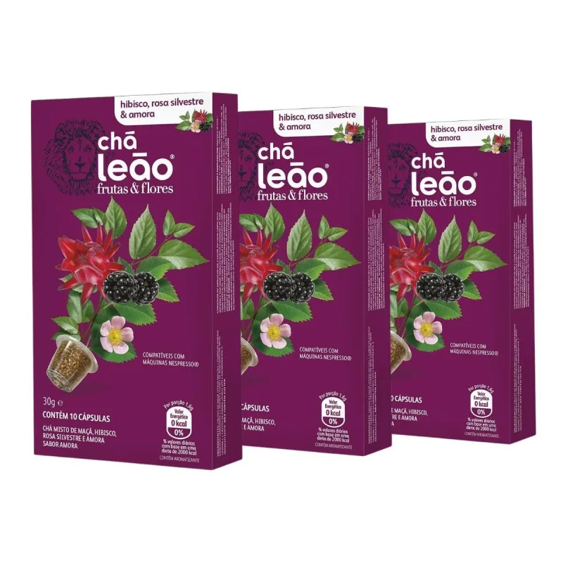 30 Cápsulas Para Nespresso, Hibisco, Chá Leão - Não Informado