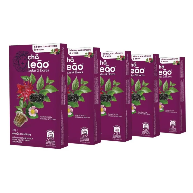 50 Cápsulas Para Nespresso, Hibisco, Chá Leão - Nespresso - Mercearia