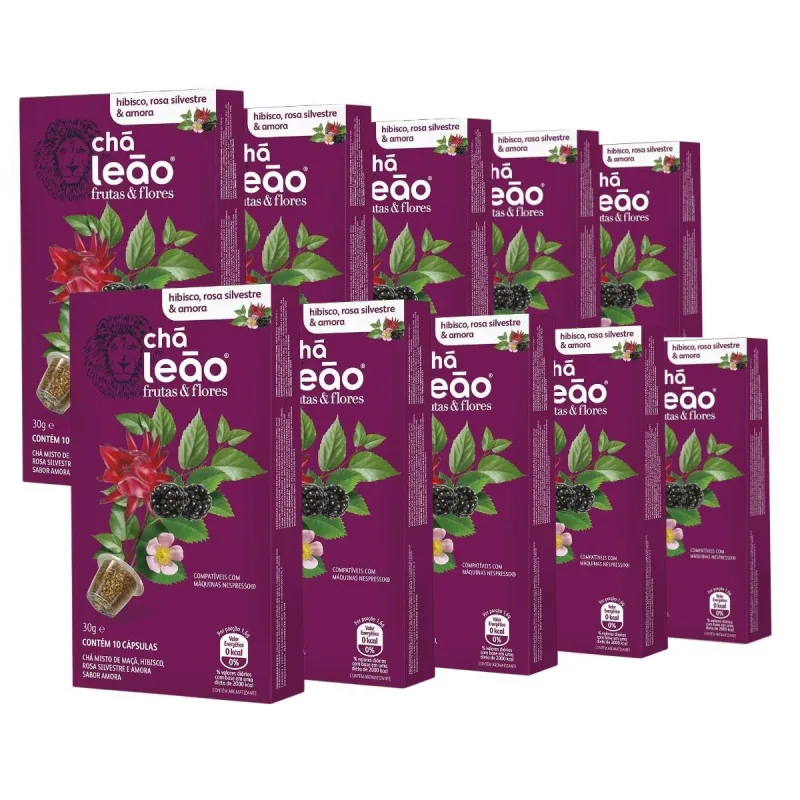 100 Cápsulas Para Nespresso, Hibisco, Chá Leão - Não Informado - Mercearia