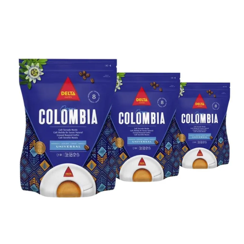 Café Moído Importado, 3 Pacotes De 250g, Delta, Colombia - Não Informado