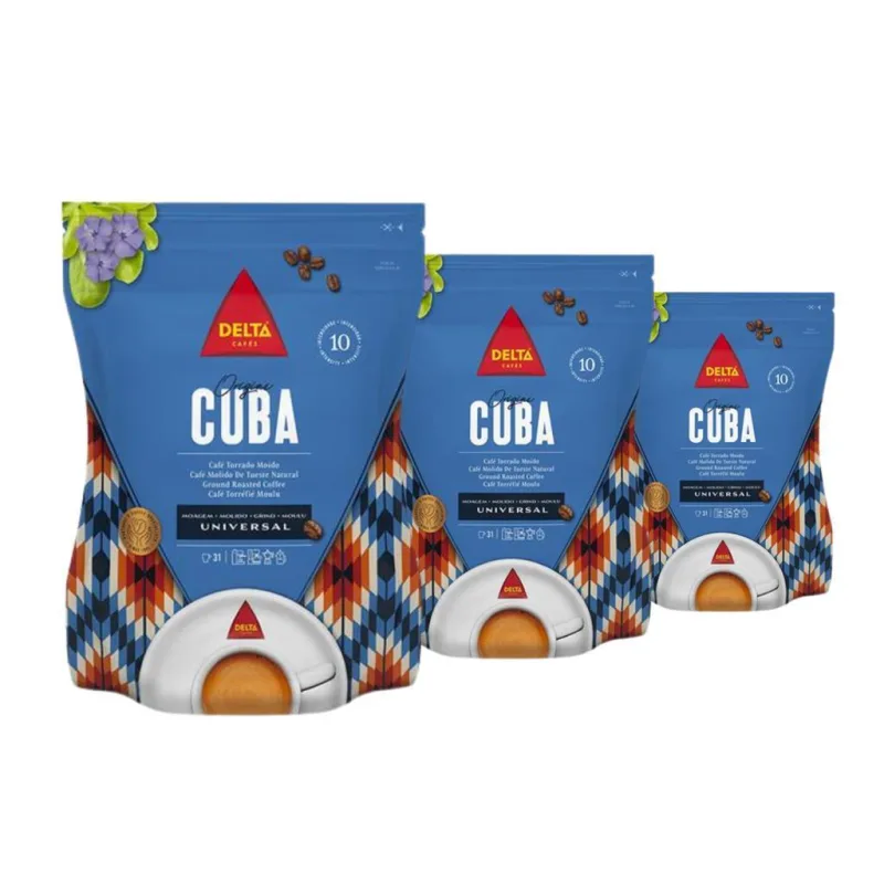 Café Moído Importado, 3 Pacotes De 250g, Delta, Cuba - Não Informado