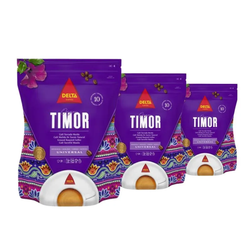 Café Moído Importado, 3 Pacotes De 250g, Delta, Timor - Não Informado