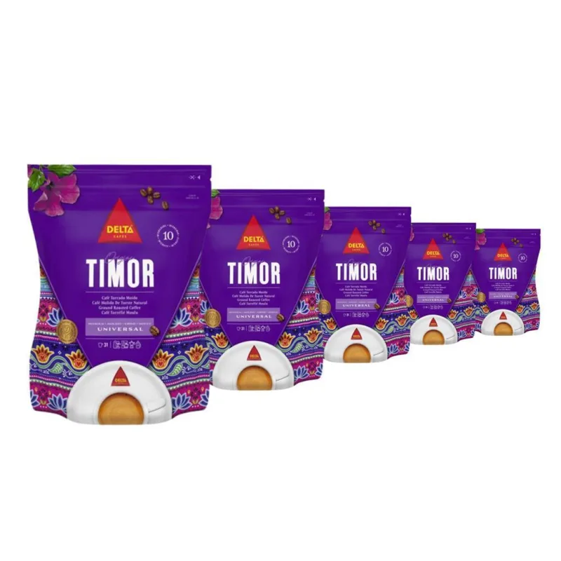 Café Moído Importado, 5 Pacotes De 250g, Delta, Timor - Não Informado - Mercearia