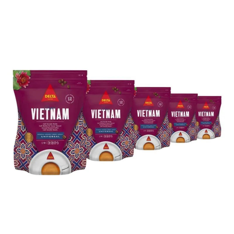 Café Moído Importado, 5 Pacotes De 250g, Delta, Vietnam - Não Informado - Mercearia