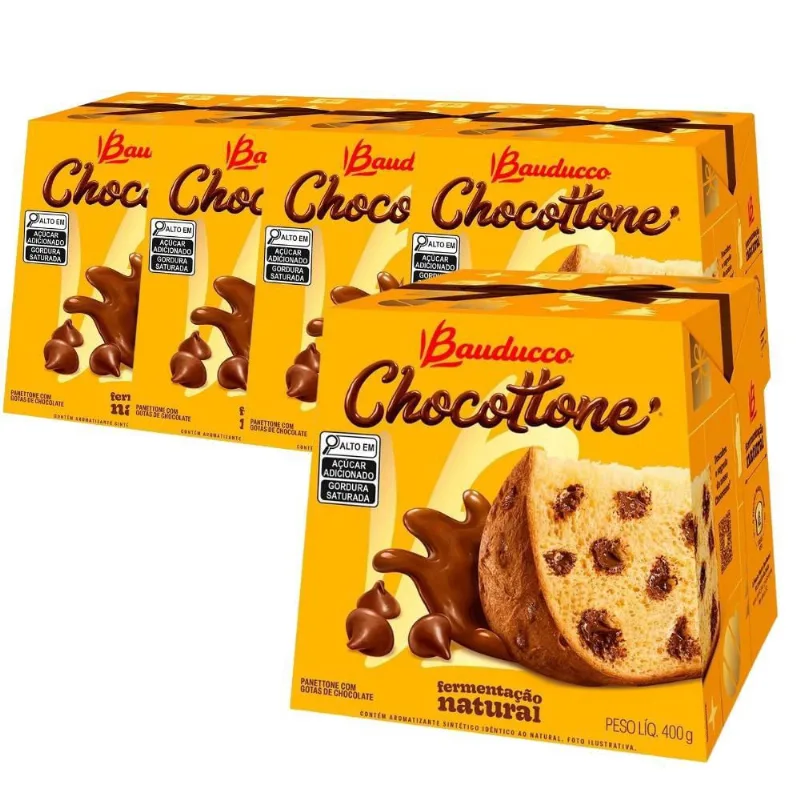 Chocottone Bauducco Kit Com 5 Chocotones 400G