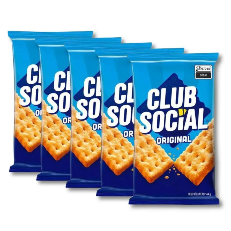 Biscoito Club Social Kit 5 Packs De 144G - 6X24G