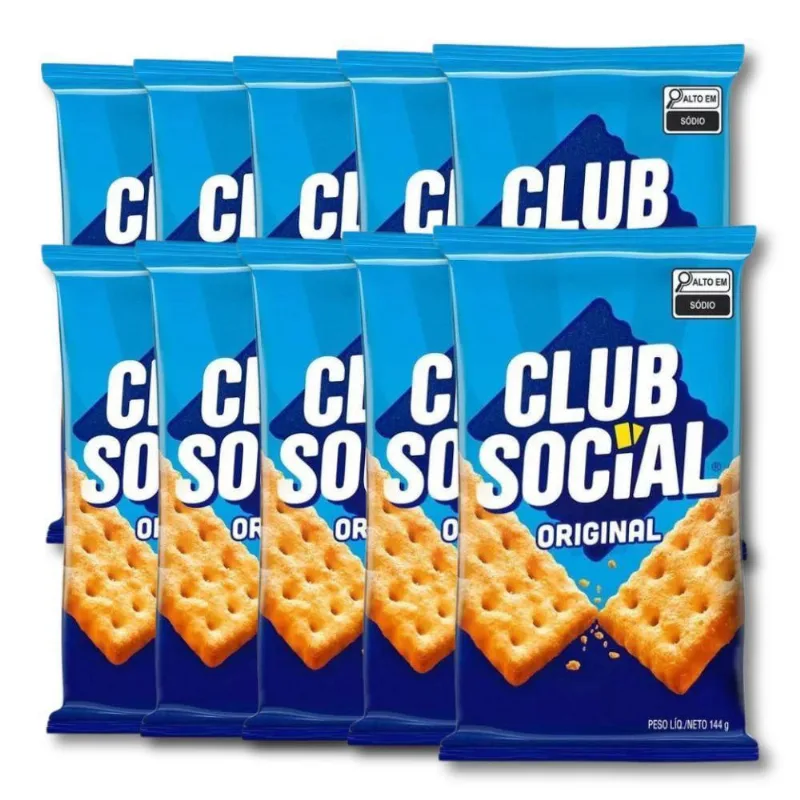 Biscoito Club Social Kit 10 Packs De 144G - 6X24G