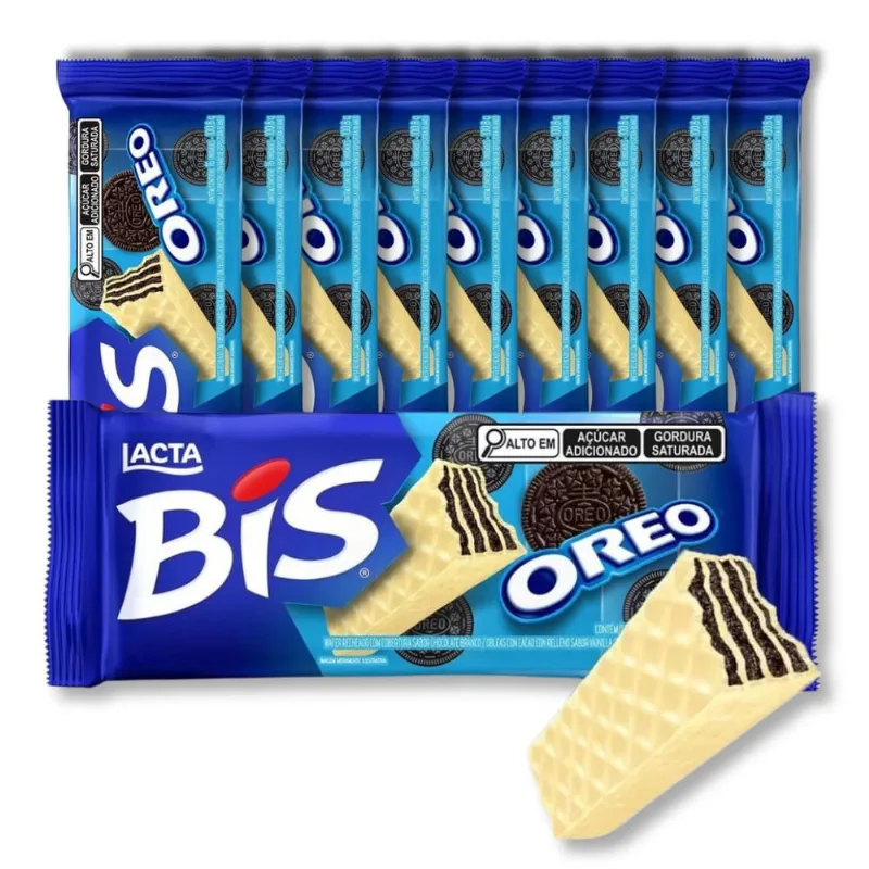 Bis Oreo Chocolate Lacta Kit 10 Caixas com 16 unidades