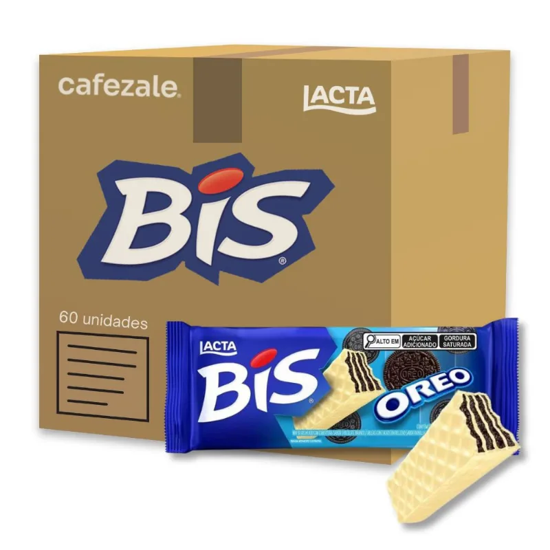 Bis Oreo Chocolate Lacta Kit 60 Caixas com 16 unidades