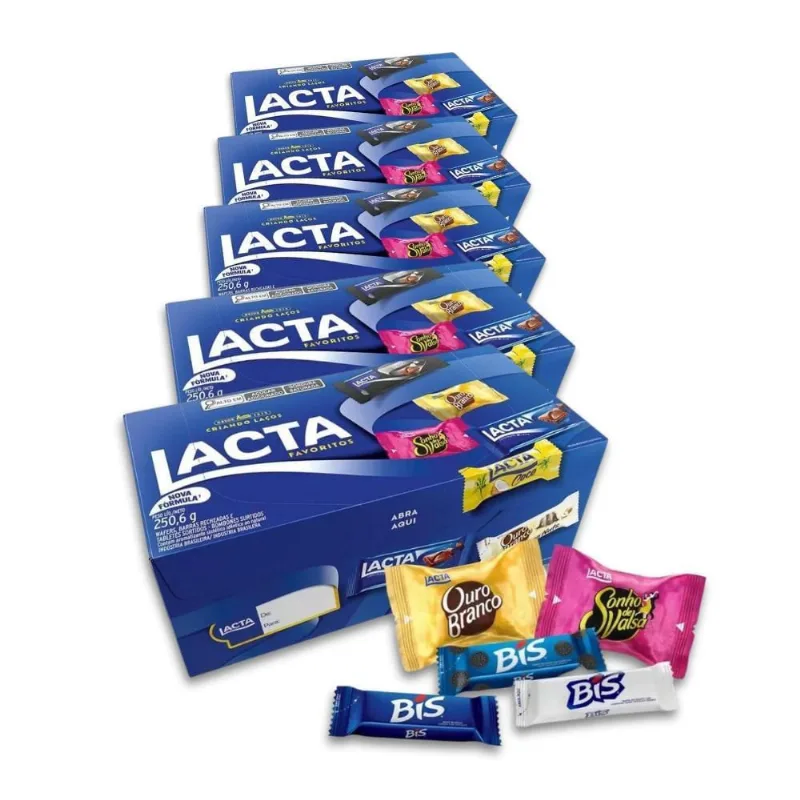 Caixa De Bombons Lacta Favoritos 5 Caixas De 250,6G