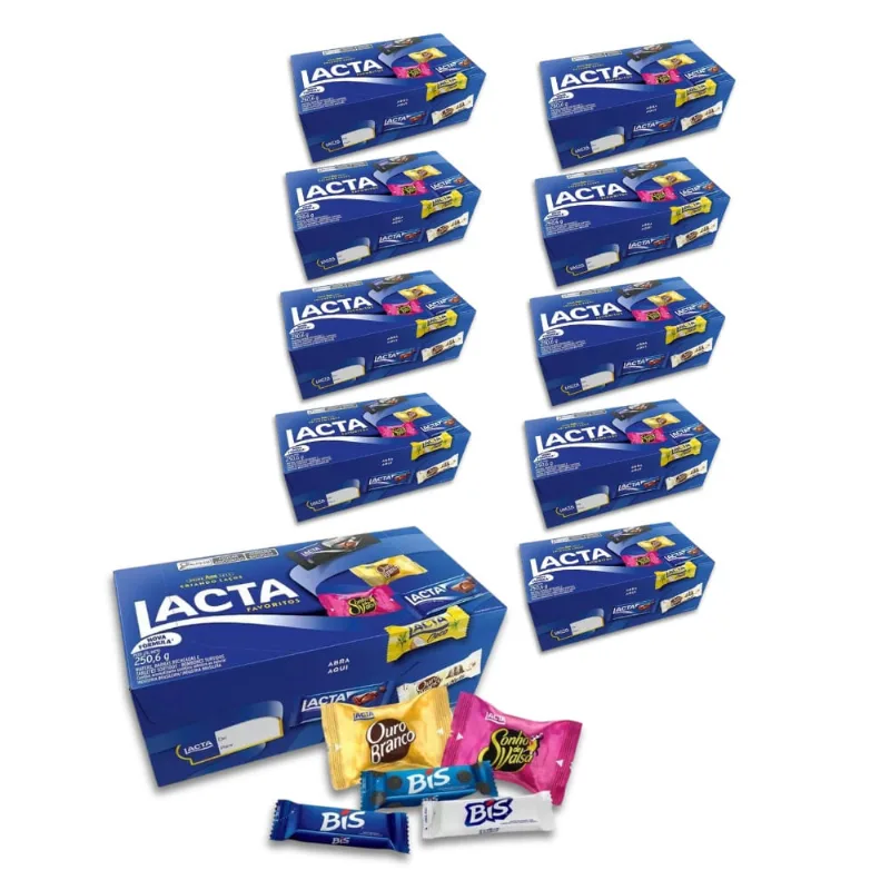 Caixa de Bombons Lacta Favoritos 10 caixas de 250,6g