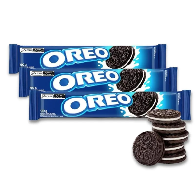 Biscoito Oreo Recheado Baunilha Tradicional Kit 3Un De 90G