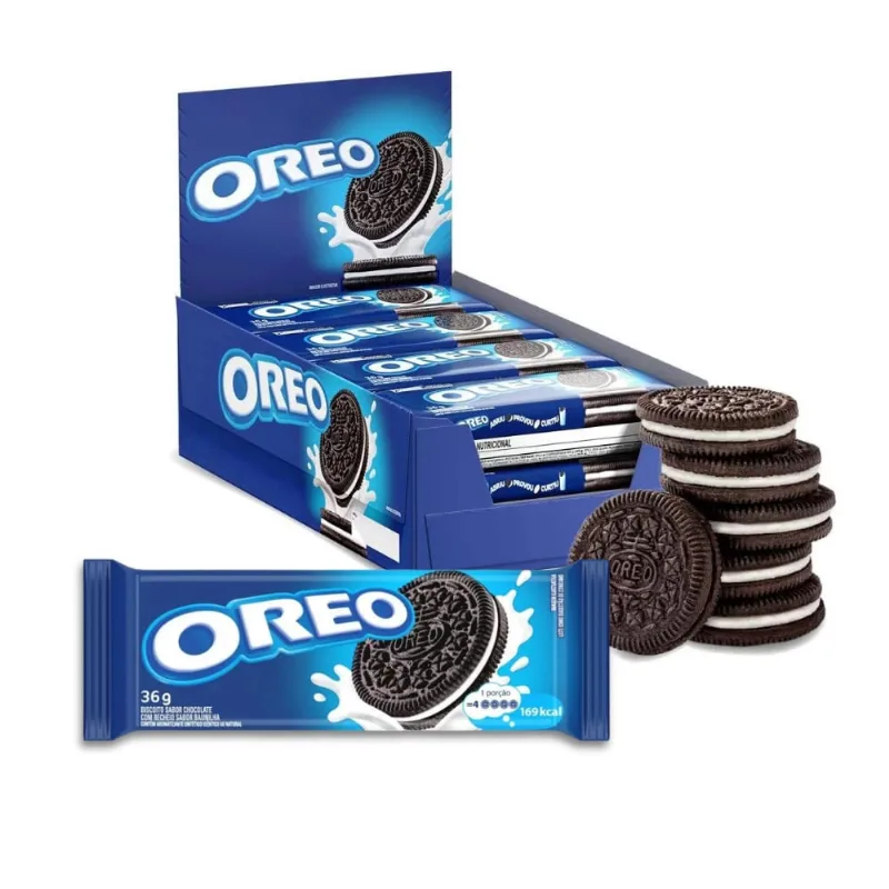 Biscoito Oreo Recheado Baunilha Tradicional Kit 8un de 36g