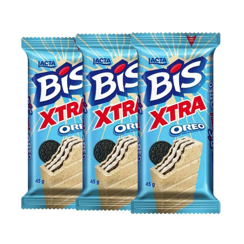 Bis Xtra Oreo Lacta Kit Com 3 Unidades De 45G