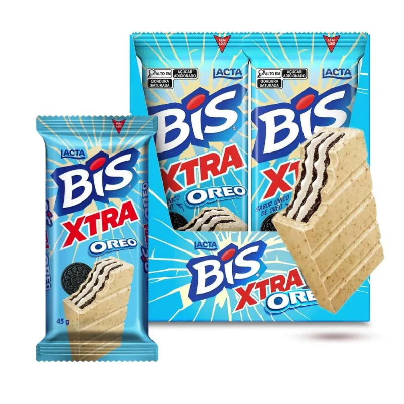 Bis XtraOreo Lacta Display com 24 unidades de 45g