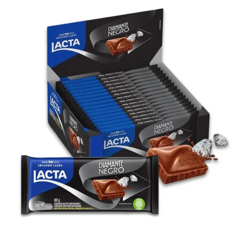 Chocolate Diamante Negro Lacta Kit 17 Barras De 80G