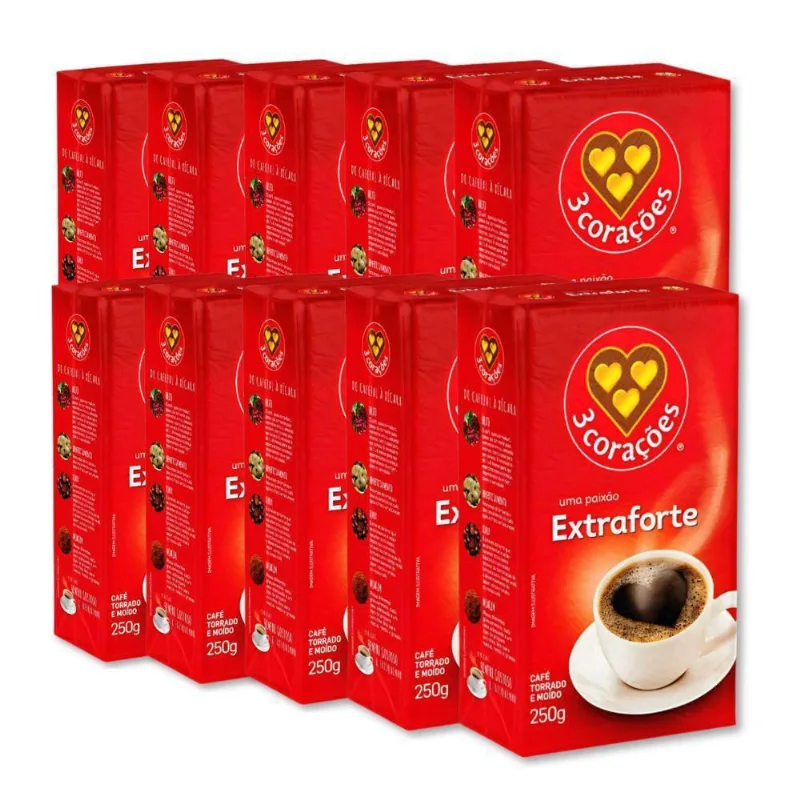 Café Três Corações Extra Forte Kit 10 Pacotes A Vácuo 250G