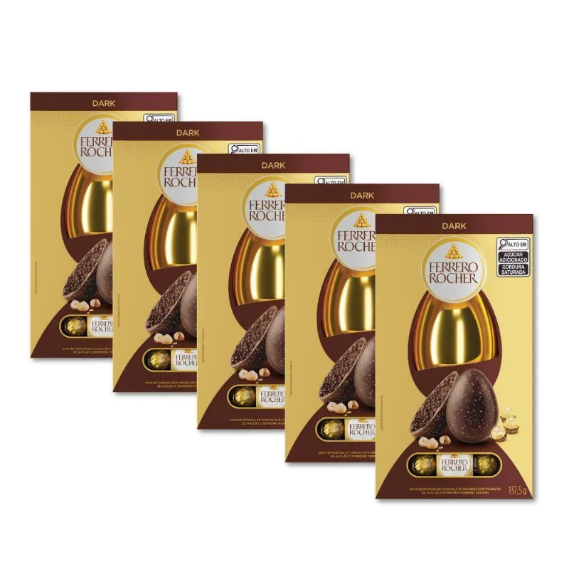 Ovo De Páscoa Ferrero Rocher Dark Kit 5 Unidades 137,5G
