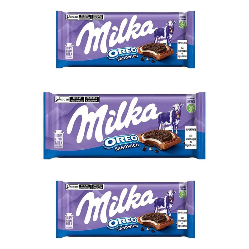 Chocolate Milka Oreo Sandwich Kit 3 Unidades De 87G
