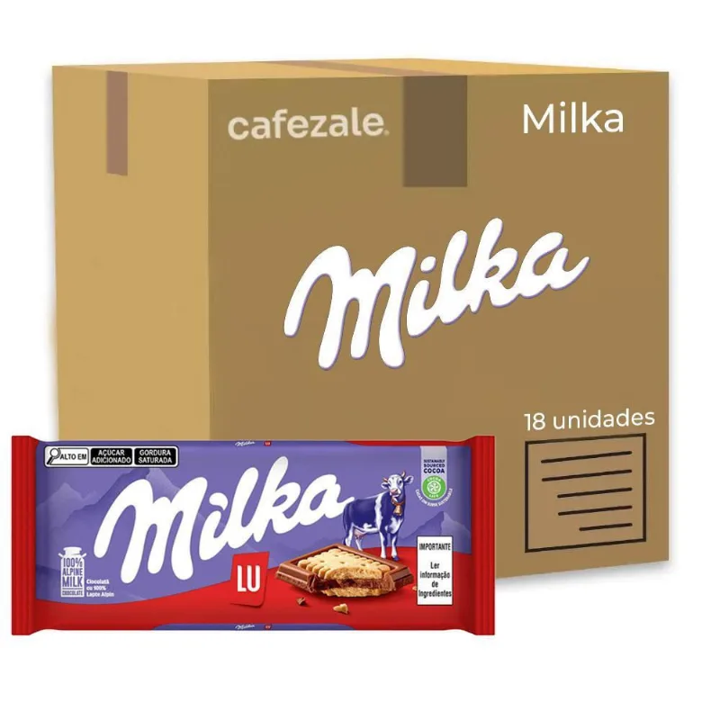 Chocolate Milka Lu Barra Kit Com 18 Unidades De 87G