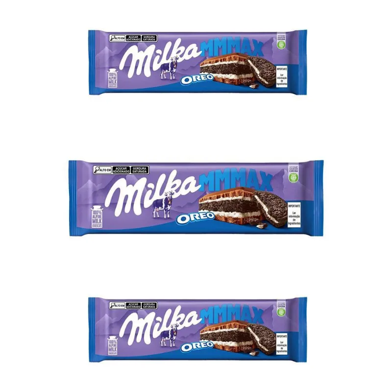 Chocolate Milka Oreo Grande Kit 3 Barras De 300G