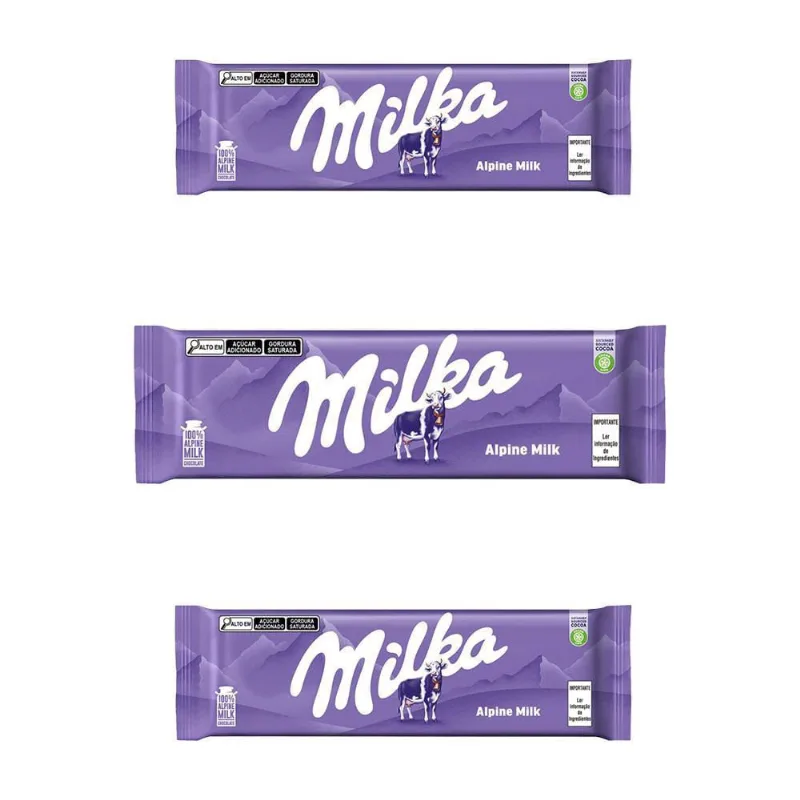 Chocolate Milka Alpine Milk Grande Kit 3 Barras De 270G