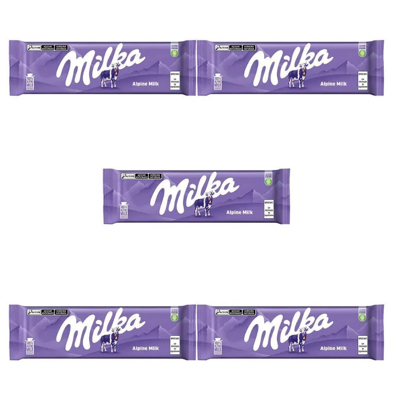 Chocolate Milka Alpine Milk Grande Kit 5 Barras De 270G
