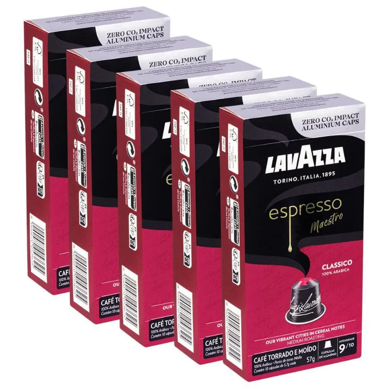Cápsulas De Café Lavazza Maestro Clássico Kit 5 Caixas 10Un