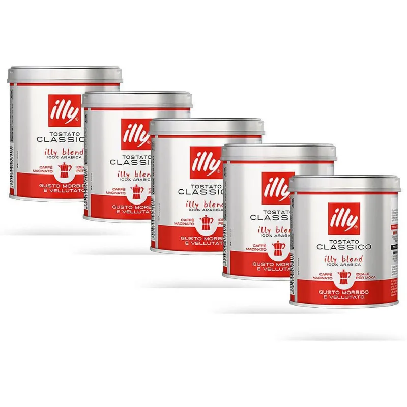 Café Moído Illy Classico Filtrado Kit 5 Latas De 125G
