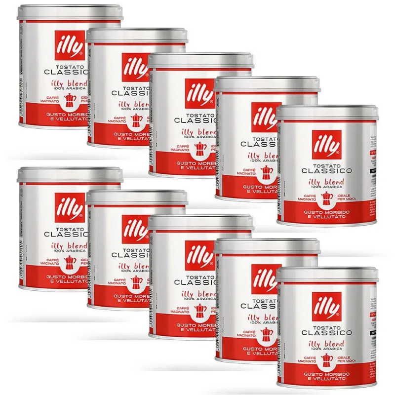 Café Moído Illy Classico Filtrado Kit 10 Latas De 125G