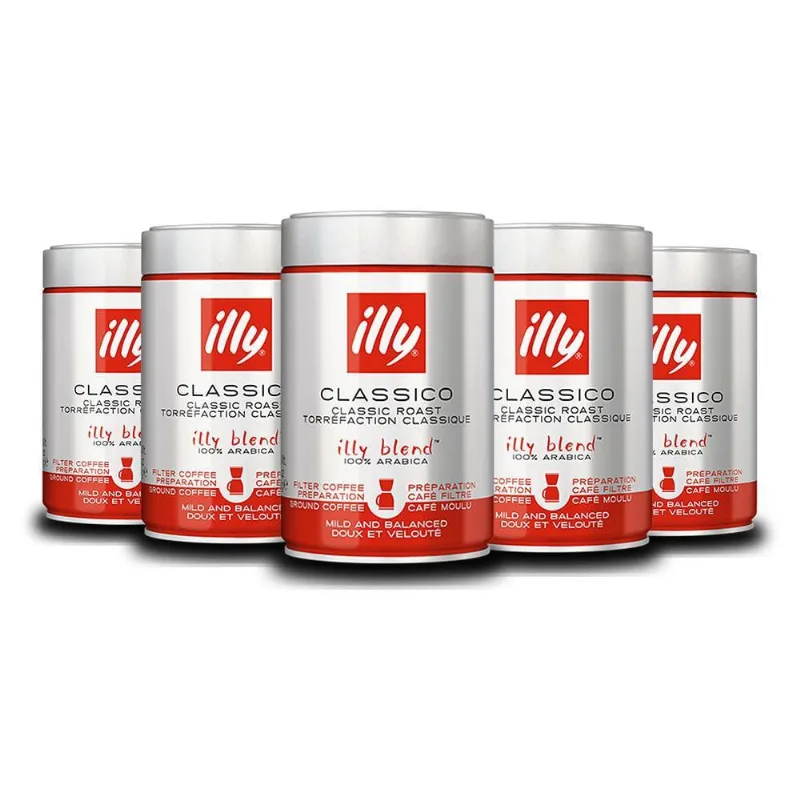 Café Illy Clássico Torrado E Moído Kit 5 Latas 250G