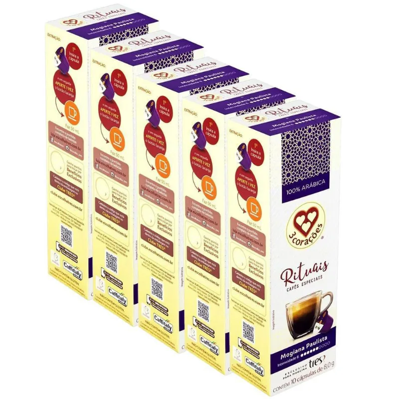 50 Cápsulas De Café Três Corações Rituais Mogiana Paulista