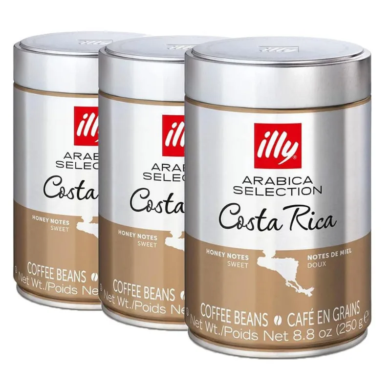 Café Illy Em Grãos Costa Rica Kit 3 Latas De 250G