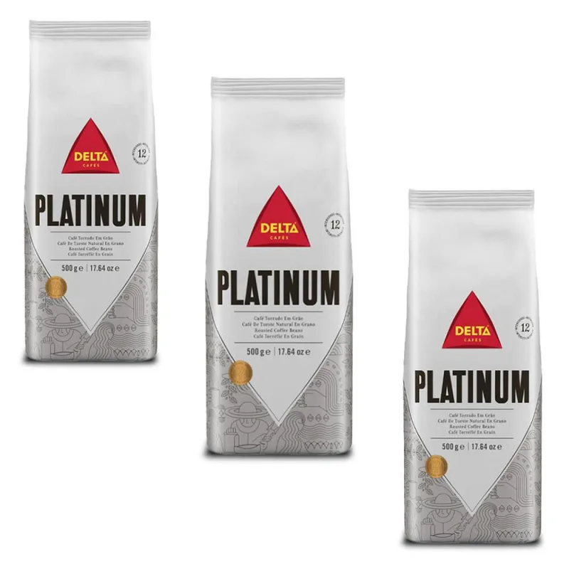 Café Em Grãos Delta Cafés Platinum Int 12 Kit 3 Unid De 500g - Não Informado