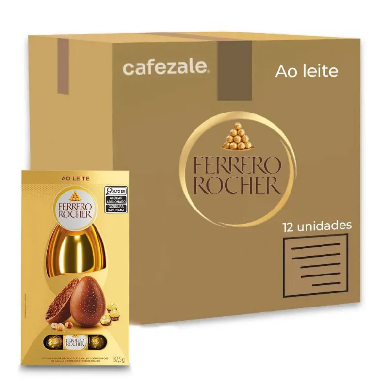 Ovo De Páscoa Ferrero Rocher Ao Leite Kit 12 Unidades 137,5G