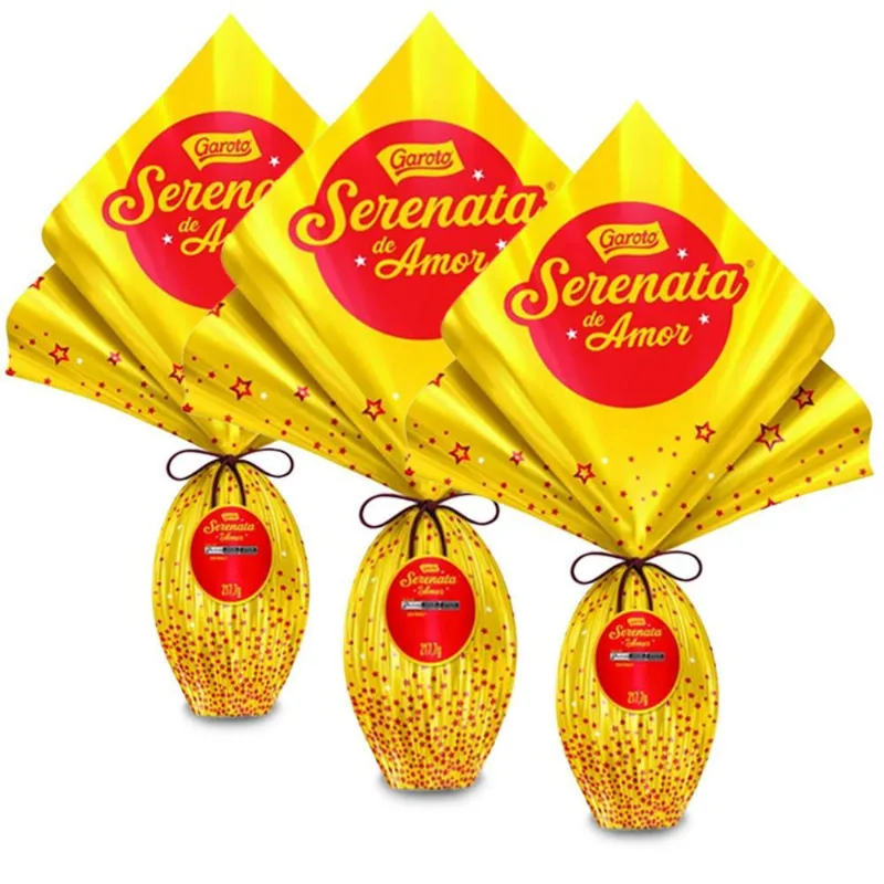 Ovo De Páscoa Serenata Do Amor Garoto Kit 3 Ovos De 217,7G