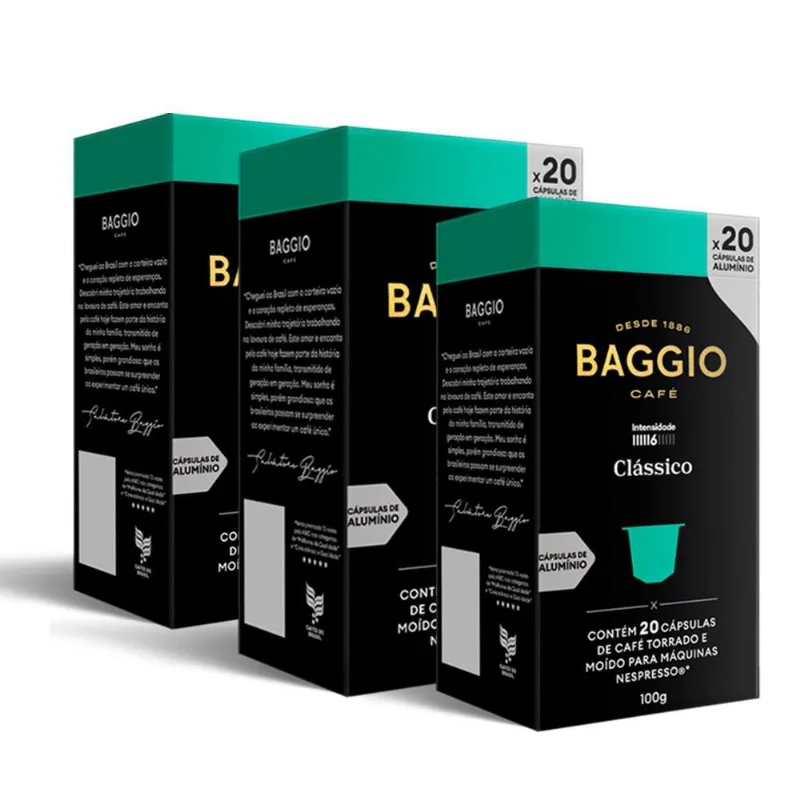 60 Cápsulas Café Baggio Nespresso Clássico