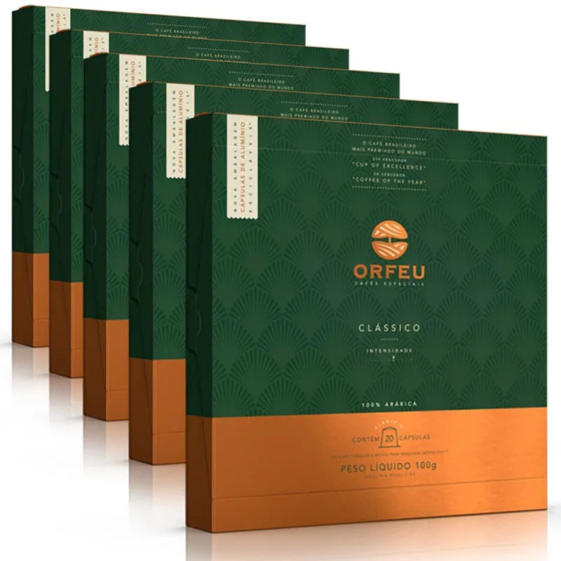 100 Cápsulas Café Orfeu Nespresso Clássico - Intensidade 6 - Não Informado - Mercearia