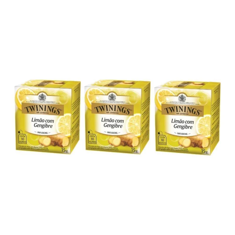 30 Sachês, Chá Twinings, Limão Com Gengibre - Não Informado - Mercearia
