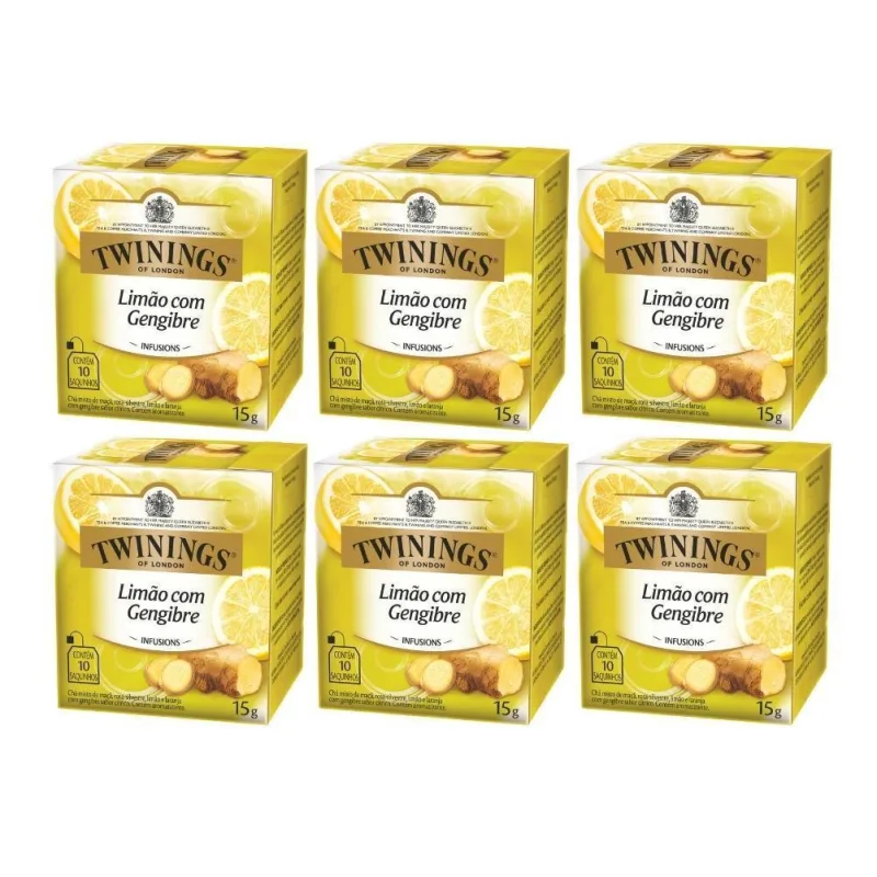 60 Sachês, Chá Twinings, Limão Com Gengibre - Não Informado - Mercearia