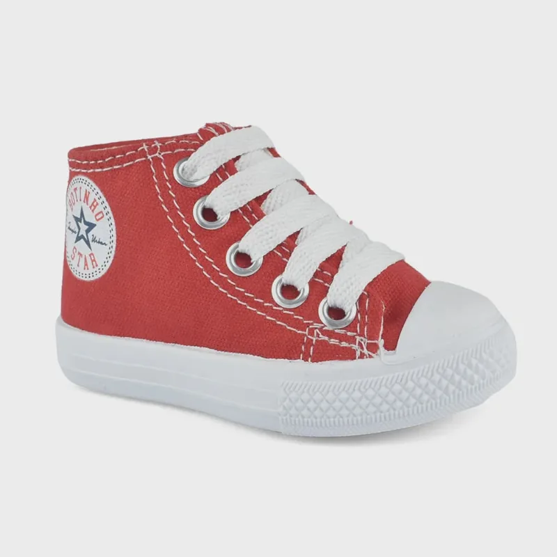 Tênis Botinho B242 Cano Alto Infantil Menino Vermelho