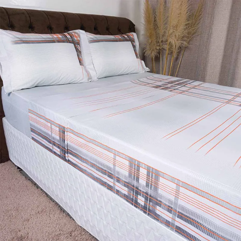Jogo de Cama King Size 200 Fios 4 Peças Toronto Premium Cinza