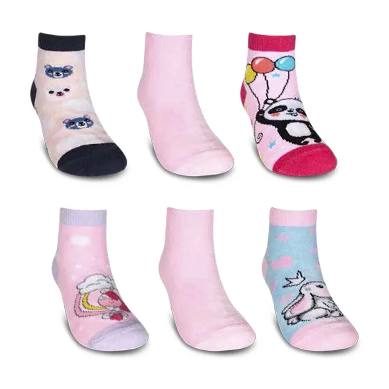 Kit Com 3 Pares de Meias Infantil Menina - Tam. 23 a 27 - Sortido Sortido