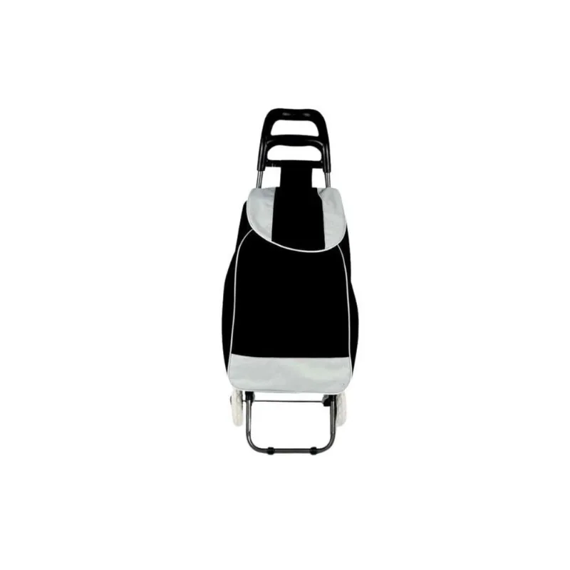 Carrinho De Compras Dobrável Suporta Até 25kg Poliéster E Metal Preto 36x18x96cm (MP)