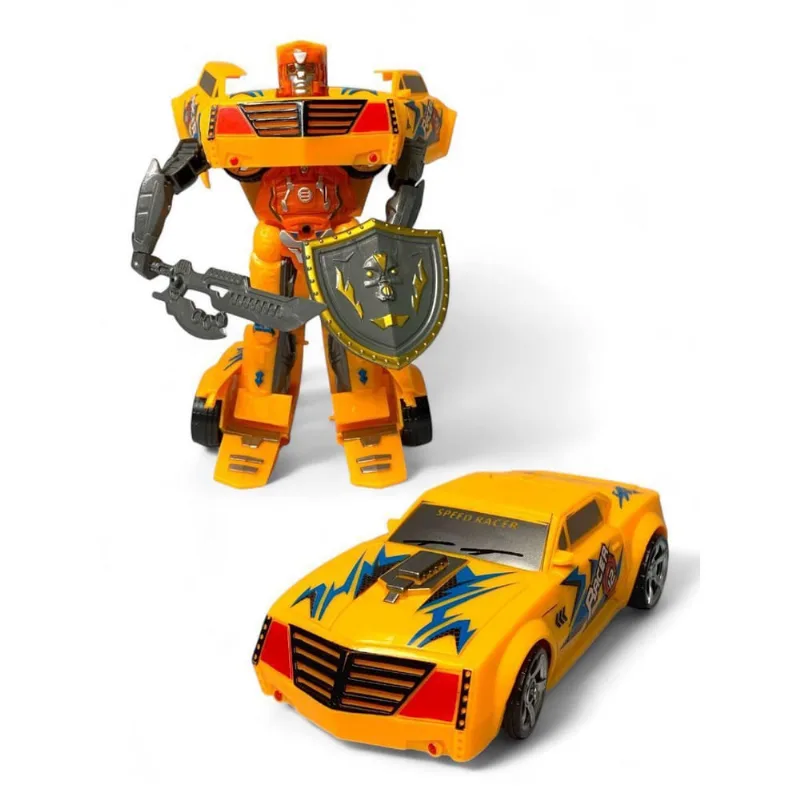 Brinquedo Super Carro Robô Articulado Emite Som E Luz