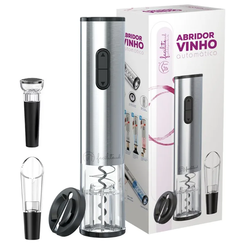 Abridor Vinho Plas/Inox 4Pcs 49X225Mm Cascavel
