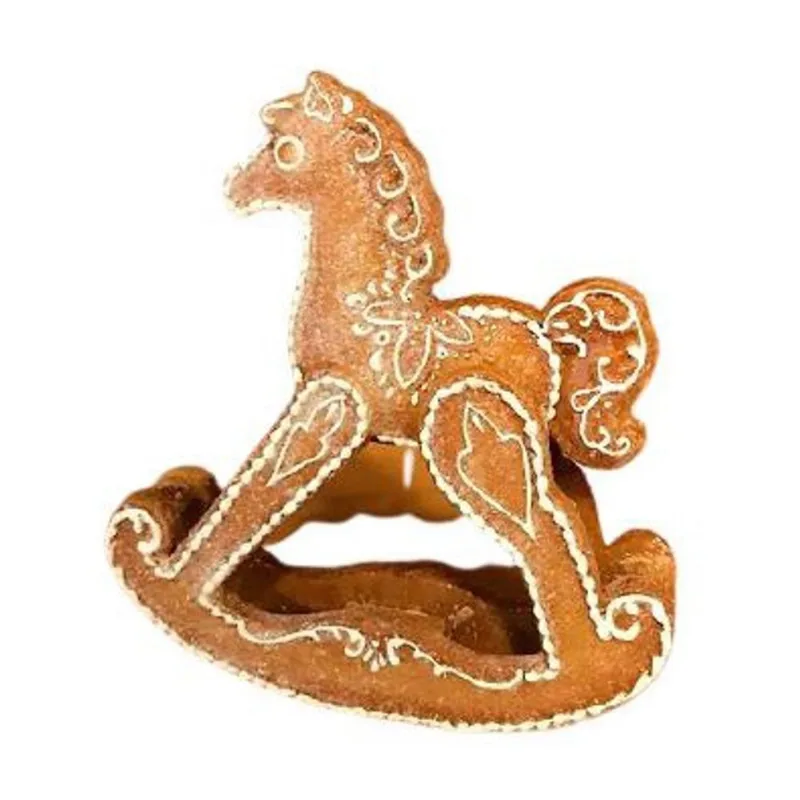 Cavalo de balanco pao mel em resina