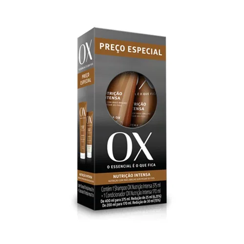SHAMPOO 375ML E CONDICIONADOR 170ML OX NUTRIÇÃO INTENSA