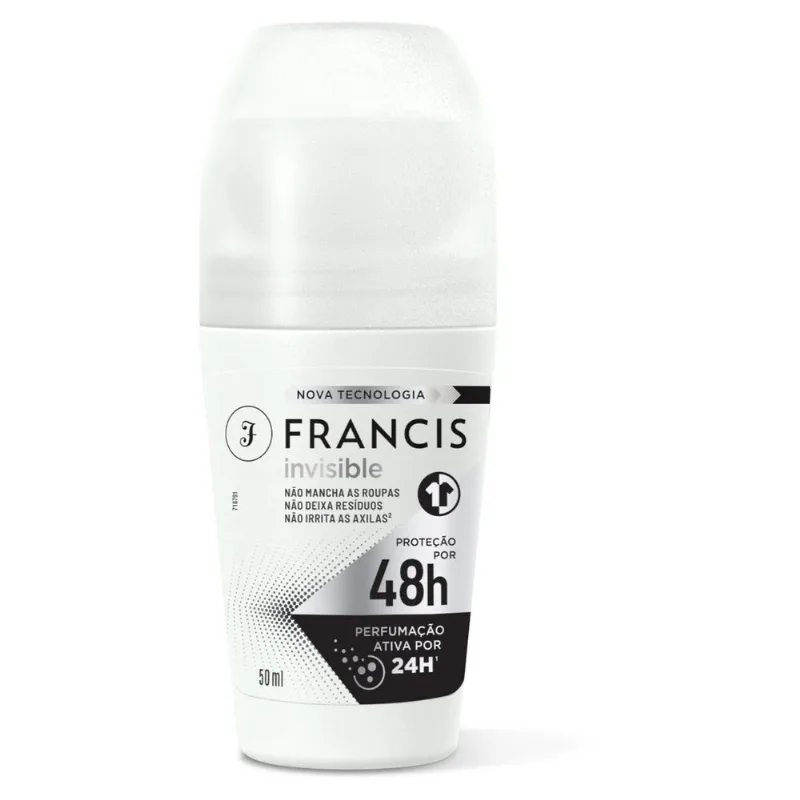 Desodorante Roll On Francis Invisible Branco 50ml
